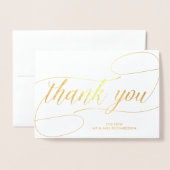 あなたの名前のモダンな書道のありがとう 箔カード (封筒付き正面)