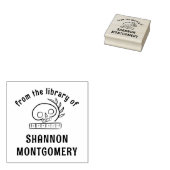 あなたの名前のライブラリーのスケルトンブックプレート ラバースタンプ (押印)