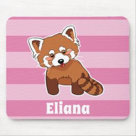 あなたの名前のレッサーパンダ-パーソナライズな動物 マウスパッド