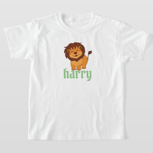 あなたの名前の可愛いライオン Tシャツ (レイダウン)
