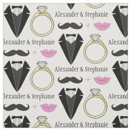 あなたの名前の唇の口ひげリングや輪結婚Tuxedo ファブリック