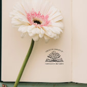 あなたの名前の図書館から 開いた本 花 ラバースタンプ