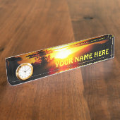 あなたの名前の山の日没 デスクネームプレート (側面)