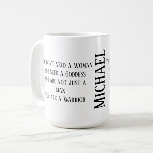 あなたの名前の戦士のコーヒー・マグです コーヒーマグカップ (正面左)