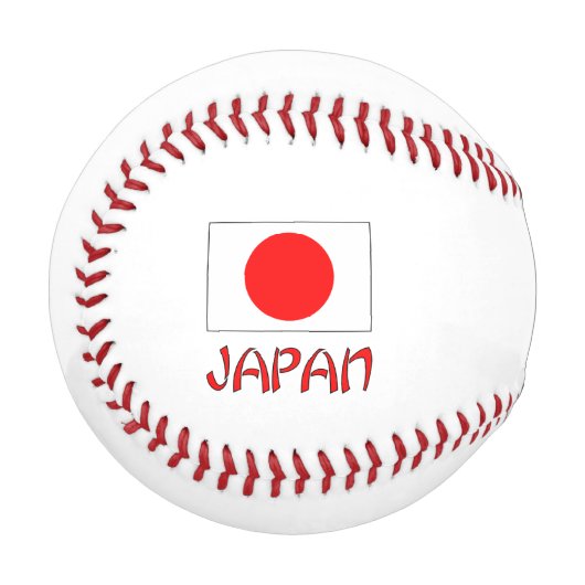 あなたの名前の日本と日本国旗 野球ボール (正面左)