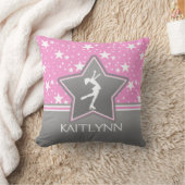 あなたの名前の星のピンクの中のフィギュアスケート選手 クッション (ブランケット)