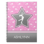 あなたの名前の星のピンクの中のフィギュアスケート選手 ノートブック (正面)