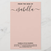 あなたの名前の机からのエレガントなタイポグラフィ 便箋 (正面)