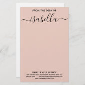 あなたの名前の机からのエレガントなタイポグラフィ 便箋 (正面/裏面)