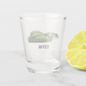 あなたの名前の毒のある緑色のヘビ ショットグラス (裏面)