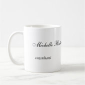 あなたの名前の白黒シンプルなミニマル コーヒーマグカップ (左)