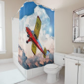 あなたの名前の赤く青く黄色く個人的な航空機 シャワーカーテン (インサイチュ)