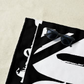 あなたの名前の部分のビーチおもしろい白黒 ビーチタオル (インサイチュ)