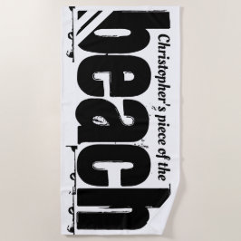 あなたの名前の部分のビーチおもしろい白黒 ビーチタオル