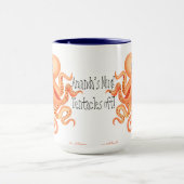 あなたの名前はかわいいオレンジのタコに触れる マグカップ (中央)