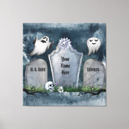 あなたの名前はここ不気味不気味なハロウィーン キャンバスプリント
