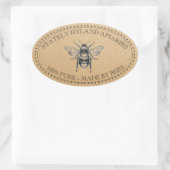 あなたの名前はこちらクラフトヴィンテージハニージャールオーバルラベル 楕円形シール (バッグ)