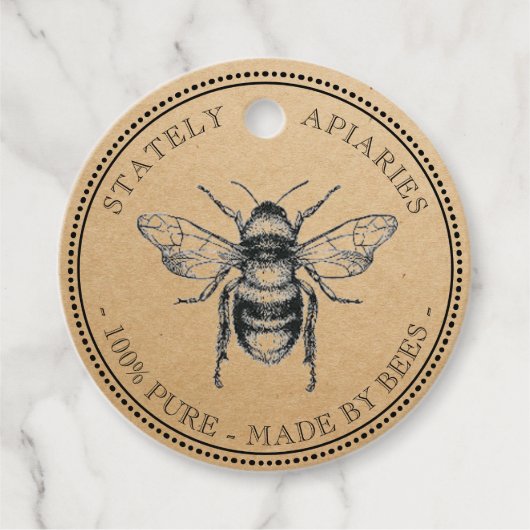 あなたの名前はこちらクラフトヴィンテージハニージャールリッドラベル フェイバータグ (正面)