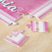 あなたの名前はこちらピンクバレリーナダンサーガールパズル ジグソーパズル (側面)