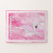 あなたの名前はこちらピンクバレリーナダンサーガールパズル ジグソーパズル (横)