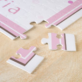 あなたの名前はこちらピンクバレリーナ水玉模様パズル ジグソーパズル (側面)