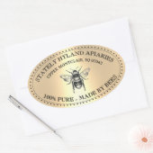 あなたの名前はこちら金ゴールドヴィンテージハニージャールオーバルラベル 楕円形シール (封筒)