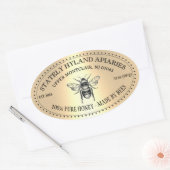 あなたの名前はこちら金ゴールドヴィンテージハニージャールオーバルラベル 楕円形シール (封筒)