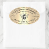 あなたの名前はこちら金ゴールドヴィンテージハニージャールオーバルラベル 楕円形シール (バッグ)