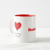 あなたの名前は笑顔のハート ツートーンマグカップ (正面左)