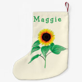 あなたの名前ひまわり花クリスマスストッキング スモールクリスマスストッキング (裏面)