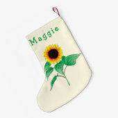 あなたの名前ひまわり花クリスマスストッキング スモールクリスマスストッキング (裏面 (吊り時))