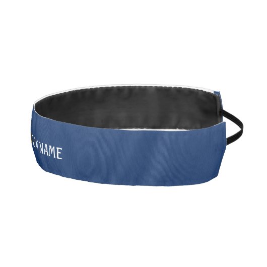 あなたの名前またはボートいかり金ゴールドローレルネイビーブルー アスレチックヘッドバンド (右)