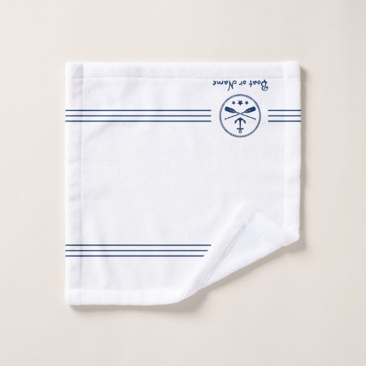 あなたの名前またはボート航海のいかり&クロスされたオール バスタオルセット (ウォッシュタオル)