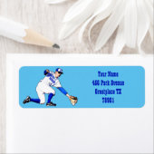 あなたの名前またはモノグラムのリターンを持つ野球選手 ラベル (インサイチュ)