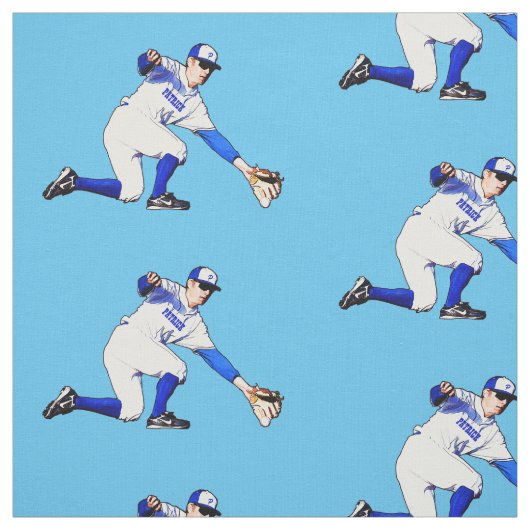 あなたの名前またはモノグラムを持つ野球選手 ファブリック (見本)