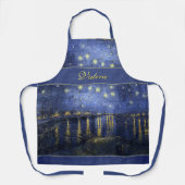 あなたの名前または他の文字と星空の夜 エプロン (正面)