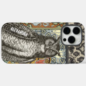 あなたの名前または引用文フクロウトレンディーフローラダマスク Case-Mate iPhoneケース (裏面 (横))