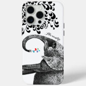 あなたの名前または引用文ブラックヒンディパターンエレファント Case-Mate iPhoneケース (裏面)