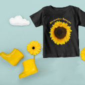 あなたの名前または短い引用文ひまわり ベビーTシャツ