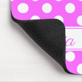 あなたの名前をカスタムするはピンクと大きな白い点を叫ぶ マウスパッド (コーナー)