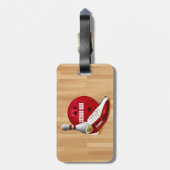 あなたの名前をカスタムするを用いるボーリング・ボールの靴そしてPin ラゲッジタグ (裏面縦)