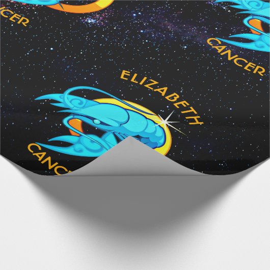あなたの名前をカスタムするを用いる蟹座の(占星術の)十二宮図の誕生日の印 ラッピングペーパー (角)
