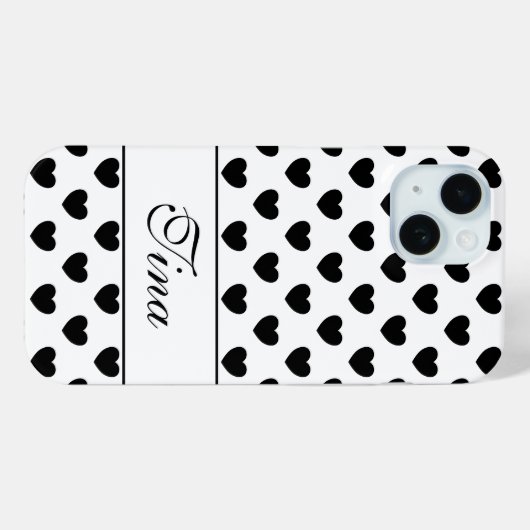 あなたの名前をカスタムする、素敵なハート水玉模様パターン Case-Mate iPhoneケース (裏面 (横))