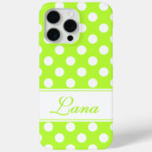 あなたの名前をカスタムする、iPhoneのための派手なグリーンカバー Case-Mate iPhoneケース (裏面)