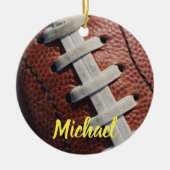 あなたの名前をサッカー セラミックオーナメント (正面)
