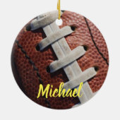 あなたの名前をサッカー セラミックオーナメント (裏面)