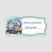 あなたの名前をパーソナライズハロウィーン怖い夜 名札 (正面)