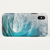 あなたの名前を加える大きい海洋波のしぶき Case-Mate iPhoneケース (裏面(横))