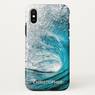 あなたの名前を加える大きい海洋波のしぶき iPhone X ケース