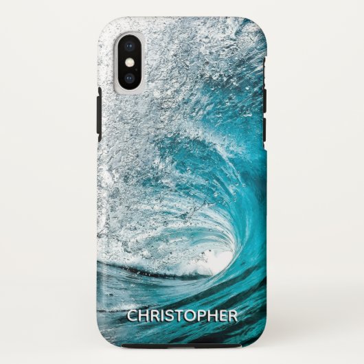 あなたの名前を加える大きい海洋波のしぶき Case-Mate iPhoneケース (裏面)